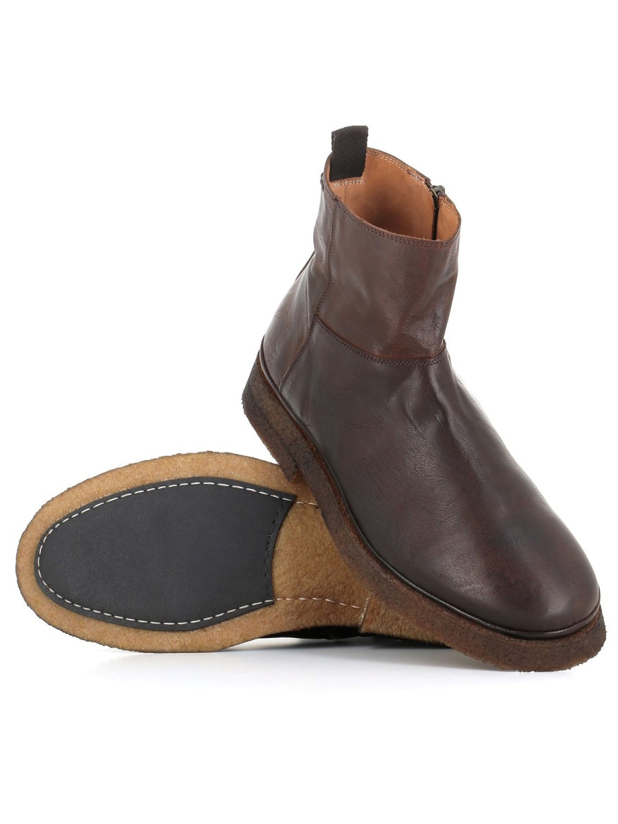 Man alexander hotto | Alexander Hotto Ankle Boot 64028 Brown Men'S Dark Brown