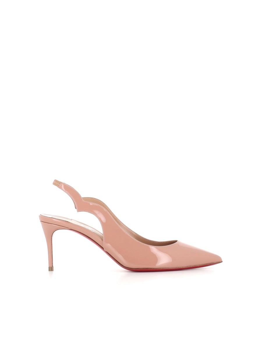 Woman christian louboutin | Christian Louboutin Decollete Hot Chick Sling 70 Pink Women Nude