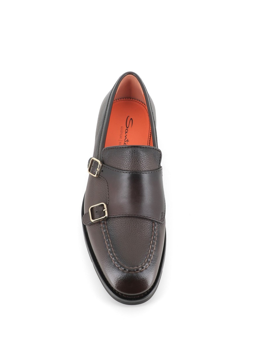 Man saints | Santoni Moccasin With Buckles Brown Men'S Dark Brown