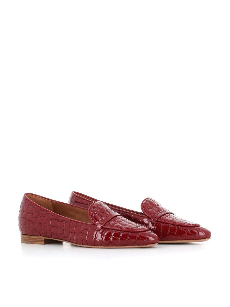 Woman malone souliers | Malone Souliers Moccasin Bruni 10-17 Purple Women Bordeaux