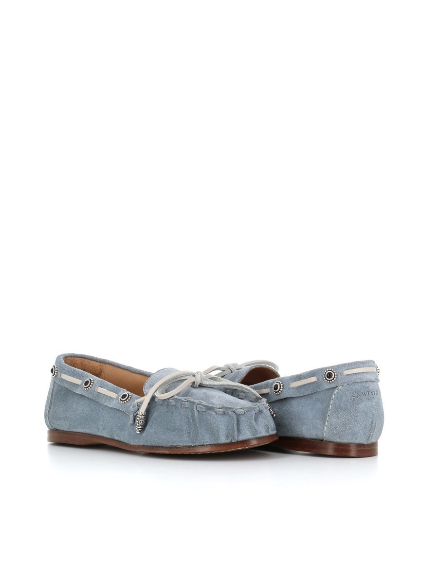 Woman tailor | Sartore Women'S Blue Moccasin Sugar Paper