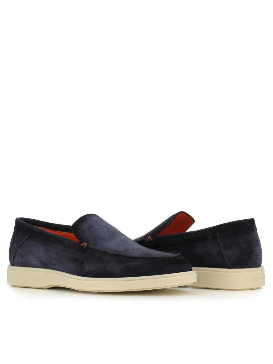 Man saints | Santoni Botanist Moccasin Blue Men'S Blue