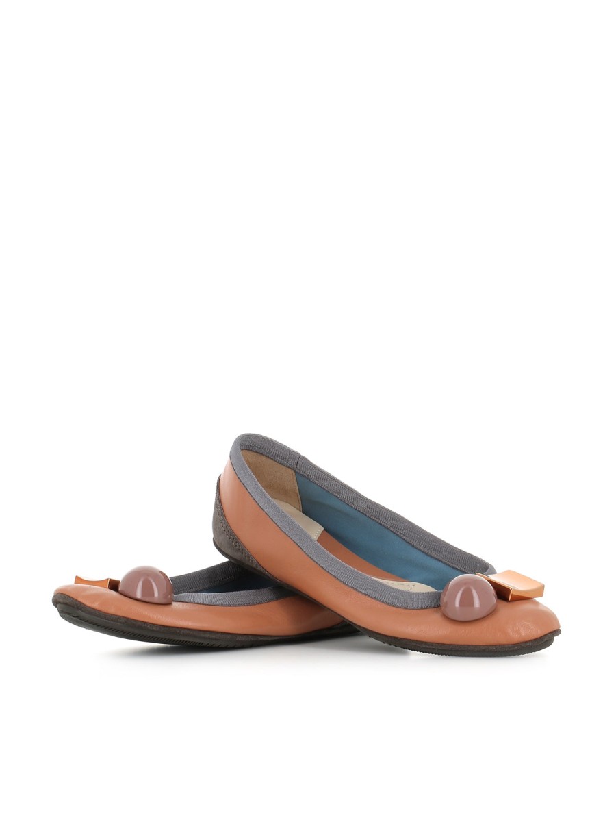 Woman where sharks swim | Where Sharks Swim Ballerina Becky Women'S Brown Leather/Dusty Pink