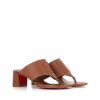 Woman christian louboutin | Christian Louboutin Flip Flops Cl Tongamule 55Mm Brown Women Leather