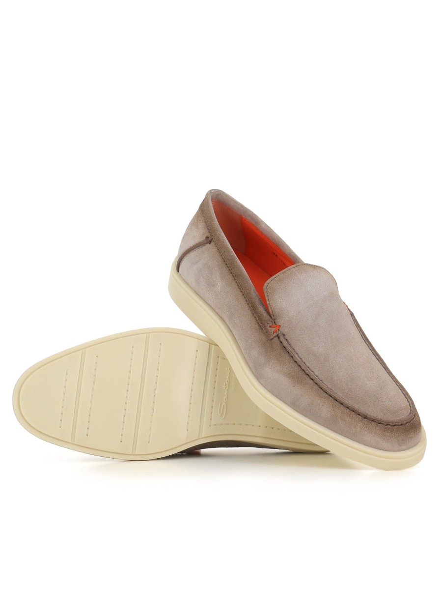 Man saints | Santoni Botanist Gray Men'S Moccasin