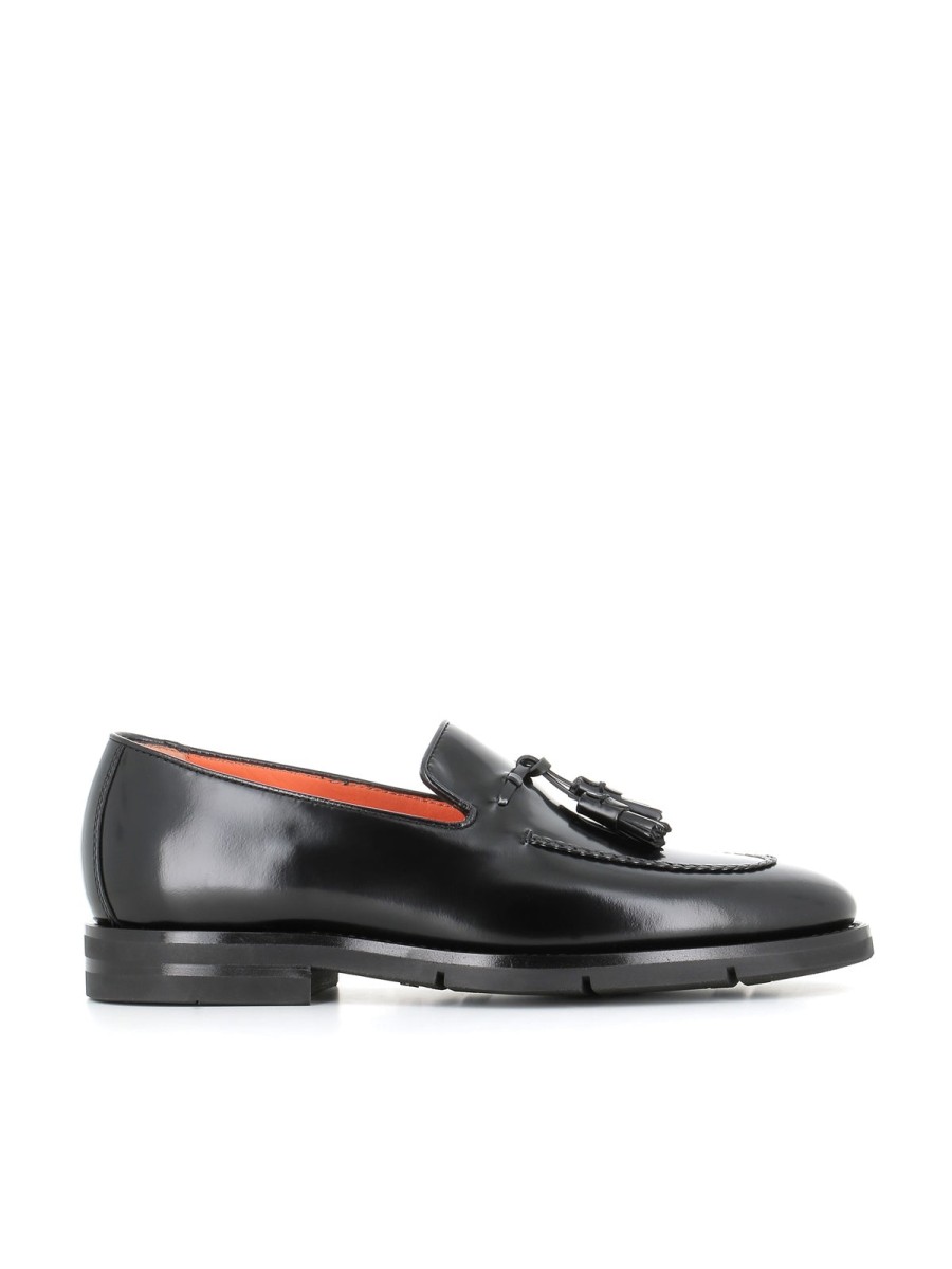 Man saints | Santoni Moccasin With Tassels Black Men