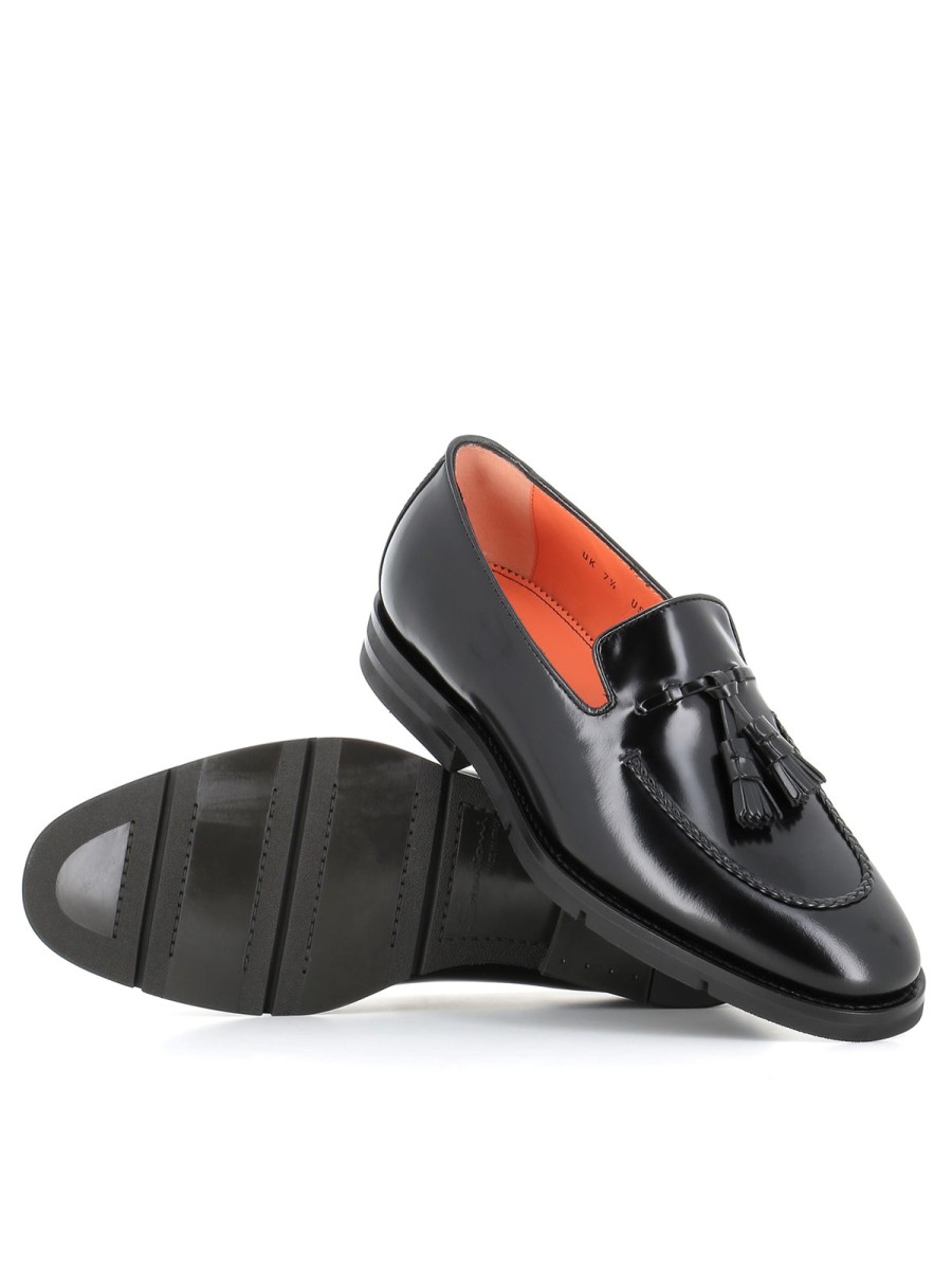 Man saints | Santoni Moccasin With Tassels Black Men